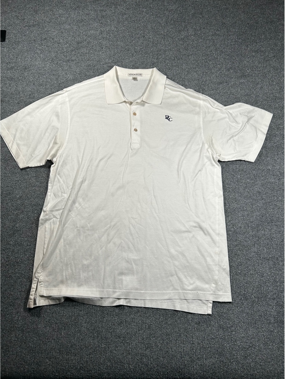 Peter Millar White Polo Shirt with Logo Embroidery Size XL